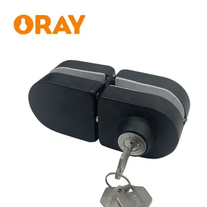 Double Side Glass to Glass Stainless Steel Black Zinc Cylinder Door Lock for 8 mm to 10 mm Glass Doors Knobs