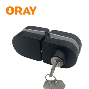 Kunci pintu silinder seng hitam baja tahan karat dua sisi dengan 3 tombol kaca ke tombol kaca untuk pintu kaca 8-10mm - Product Image 1