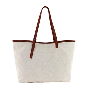 Bolsos Tote de Lona de Algodón de 14 oz Ecológicos con Asas de Cuero OEM, Portátiles, a la Moda para Mujer, para Viajes Diarios y Uso en la Playa - Product Image 3