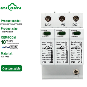 ลดราคาพิเศษ 150V 200V 240V 800V 3P T2 DC SPD 40kA CE IEC61643 <span class=keywords><strong>31</strong></span> CYD1 GD PV800 C18 สำหรับระบบโซลาร์เซลล์ - Product Image 1