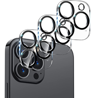 Protecteur d'objectif 3D en verre trempé transparent HD pour iPhone 11 12 13 14 15 16 17