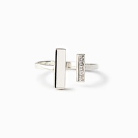 Double anneau en T pour femmes bijoux de mode classiques avec anneaux Midi en argent en cristal sculpté pour empiler pour les filles