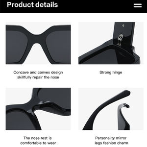 UV400 シェードグラス レディースグラス ブランド名 アウトドア日よけ ファッションスクエアサングラス、ユニセックスシックサングラス - Product Image 6