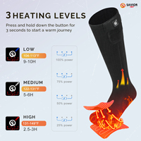 Chaussettes chauffantes électriques d'hiver Coolmax, chauffe-pieds de ski respirants, chaussettes chauffantes rechargeables par batterie, antidérapantes, tricotées, unisexes