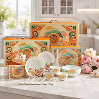 Ensemble cadeau de bol et assiette en céramique Fortune Peony |   Options d'ensembles assortis |   Vaisselle de luxe pour les cadeaux de mariage et les cadeaux d'entreprise