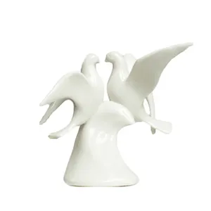 Porcelain Doves Wedding Cake Toppers Custom Couples Cakes Stand Decoration