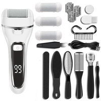 Kit de ponceuse électrique rechargeable pour pieds, avec écran LCD, étanche, avec 4 têtes de rouleaux, ensemble d'outils de pédicure
