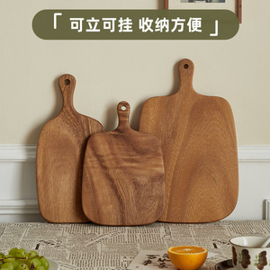 Solid Wood Walnut Chopping Board Rectangle Handle Kitchen Cutting <b>Block</b> For Bread Pizza Steak Fruit Serving Tray - Product Image 5