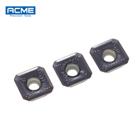 Fraiseuses à faceuse ACME, plaquettes en carbure carrées revêtues PVD pour CNC, R245-12T3E-PL OEM 62-68 HRC pour machine de fraisage CNC, acier inoxydable
