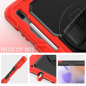 เคสสายคล้องไหล่ซิลิโคนหนาสำหรับแท็บ Samsung <span class=keywords><strong>S7</strong></span> <span class=keywords><strong>FE</strong></span> 12.4 <span class=keywords><strong>T736</strong></span> T730พร้อมช่องใส่ดินสอที่ป้องกันหน้าจอฝาครอบทนทาน - Product Image 6