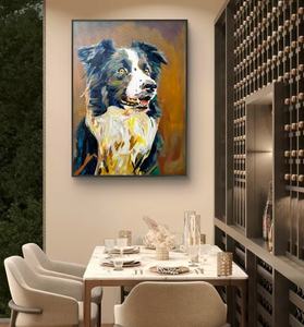 Lukisan impresionis 100% buatan tangan potret anjing peliharaan di atas kanvas produk hadiah subjek hewan unik - Product Image 3