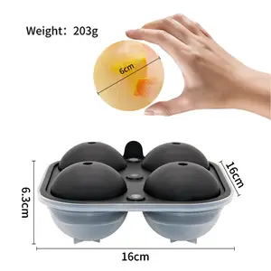 1pc Ice Ball Maker, Silicone Freeze And Press Mold For Round