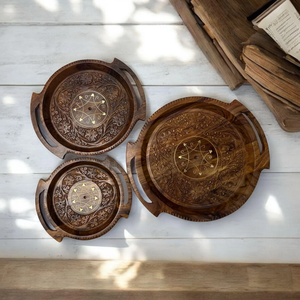 FSC Small Vintage Modern Design for Kitchen Bathroom Office Wedding Lacquer Technics OEM ODM for Restaurants Handmade Wood Tray