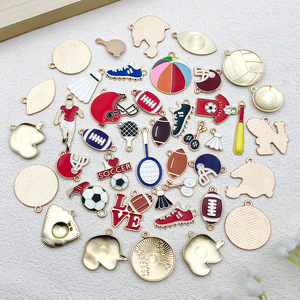 DIY Bijoux Accessoires Football Basketball Badminton Rugby Alliage Goutte D'huile Porte-clés Sports Série Pendentif - Product Image 2