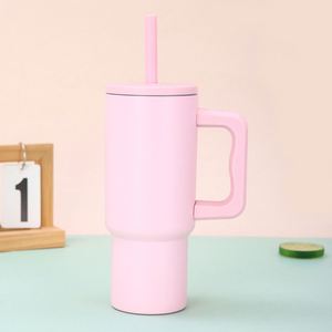 40oz Car <b>Travel</b> H4.0 <b>Handle</b> Tumbler Vacuum <b>Mug</b> Lid Straw Non-Slip Base OEM ODM Custom Design - Product Image 5