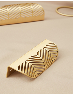Qiansi HK0058 Leaf Shape Light Luxury Furniture Drawer <strong>Copper</strong> <strong>Handle</strong> Furniture Wardrobe Drawer Pull Knob Brass Door <strong>Handle</strong> - Product Image 6