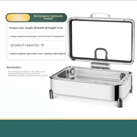 Fournisseur d'usine, plats chauffants en acier inoxydable de 9 L pour la restauration, plat chauffant électrique rond, ensemble de buffet de luxe