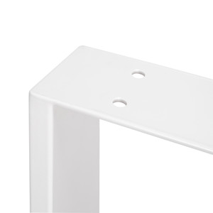 EMUCA, juego de patas de mesa cuadradas rectangulares de 800mm, dos patas de muebles de latón pintado blanco para comedor, cocina, 2040112 para hospitales - Product Image 4