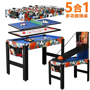 Fabrika sıcak satış ev eğlence 5 in 1 bilardo masaları futbol langırt basketbol ve ping pong oyun masası hava hokeyi
