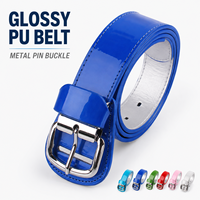Ceinture de baseball/softball personnalisée pour jeunes, en PU brillant, pour uniforme d'équipe, pour filles, fournisseur en gros OEM ODM