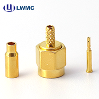 Adaptador Coaxial RF de Alta Precisión SMA Macho para Cable RG178, de Latón, para Microondas, Fácil Desmontaje