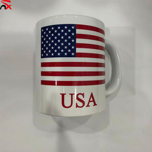 Vente en gros de tasses à eau en céramique de 300ml avec drapeau de pays personnalisé tasses à café pour la maison et l'école - Product Image 2