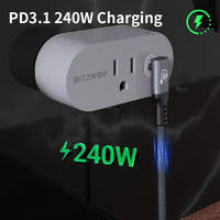 Cable de Datos USB-C ULT-unite de 40 Gbps, Transferencia de Datos de 240 W, USB4, Ángulo Recto de 90 Grados, Carga Rápida de 5 A