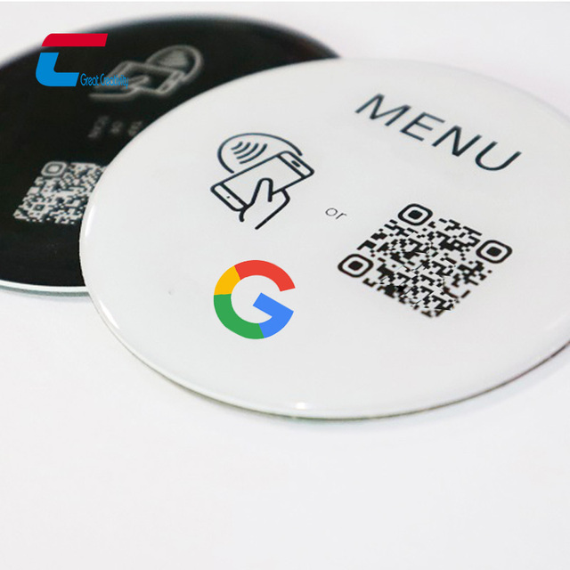 Contactless Resin Coated NFC Tags Embedded Large NFC Epoxy Tag 100mm Dimeter NTAG 213 Google Review NFC Sticker