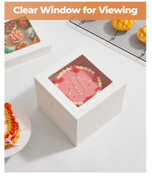 Boîte à Gâteau Haute avec Fenêtre et Socle en Carton Jetable, Idéale pour Gâteaux à Étages de Mariage ou Anniversaire