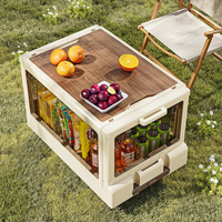 Chariot de rangement pliable WANUO pour extérieur, facile à ranger, chariot de courses moderne pour supermarché, chariot de rangement alimentaire pour le camping