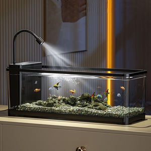 Usine En Gros Ultra Blanc Clair <span class=keywords><strong>Aquarium</strong></span> De Bureau Moyen Betta Fish Tank <span class=keywords><strong>Aquarium</strong></span> Avec Pompe D'<span class=keywords><strong>aquarium</strong></span> et Lumière - Product Image 1