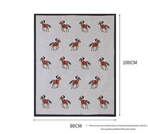 <span class=keywords><strong>Couverture</strong></span> en tricot pour enfant, 100% coton, super douce et confortable, avec logo personnalisé, pour fille et garçon - Product Image 2