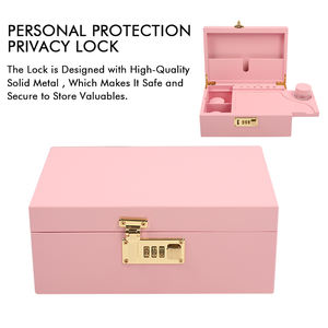 Rose personnalisé LOGO étui à fumer accessoires nature bambou bois fumer herbe cachette boîte avec bocaux serrure combo kit - Product Image 2