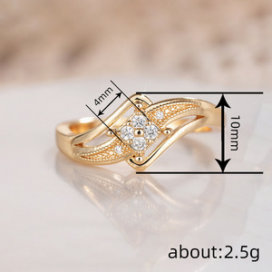 Anello da donna con accenti in pietra a forma di rombo, elegante gioiello da dito alla moda - Product Image 4