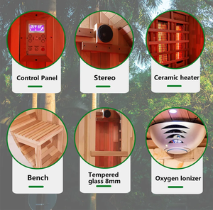 Luxe Hemlock Cederhout 4 Persoons Outdoor Barrel Sauna Kleine Houten In De Buurt Van Ver Infrarood Sauna Kamer Te Koop - Product Image 6
