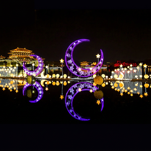 ไฟประดับรูปพระจันทร์เสี้ยว LED สำหรับหลายเทศกาล เช่น รอมฎอน อีด คริสต์มาส เหมาะสำหรับตกแต่งห้างสรรพสินค้า ลานกิจกรรม และกลางแจ้งในช่วงเทศกาลต่างๆ - Product Image 1