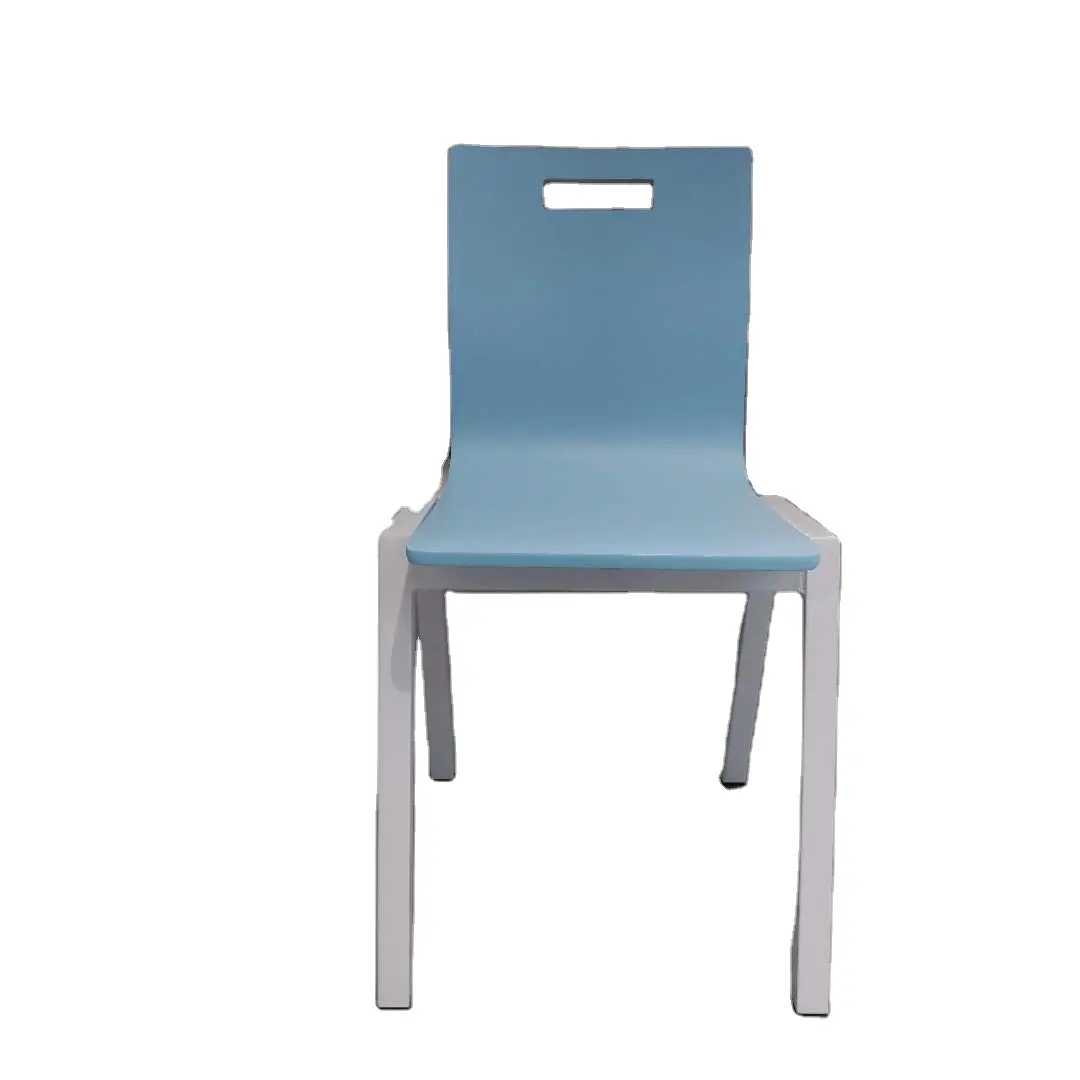 High Quality School Chair With Competitive Price Bend Wood and HPL Iron Leg wholesale Chair Without armrest