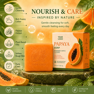 Savon à la papaye tendance pour une peau soyeuse et lisse, nettoyant en profondeur, éliminant les impuretés, rafraîchissant, sans cruauté, adapté à tous les types de peau - Product Image 4