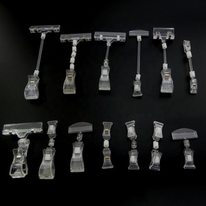 Clips porte-étiquettes en plastique transparent pour présentoirs POP, supports de bande de prix 70x39 mm blancs, pratiques pour les étagères des magasins de détail - Product Image 4