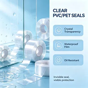 Self-Adhesive Round PET <b>Label</b> Roll Clear Strong Stickiness <b>Waterproof</b> for Business Packaging - Product Image 5