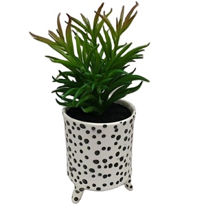 Maceta <span class=keywords><strong>de</strong></span> cerámica moderna <span class=keywords><strong>para</strong></span> decoración interior, pintura a mano, negra, barata - Product Image 2