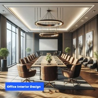 Servicio de Diseño de Interiores de Oficina Minimalista Estilo Alemán, Muebles de Oficina, Renderizado 3D, Solución Integral de Materiales de Construcción