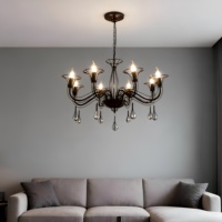Lustre Plafonnier Nordique en Fer Forgé, Lampe Simple pour Cafés, Chambres et Salles à Manger