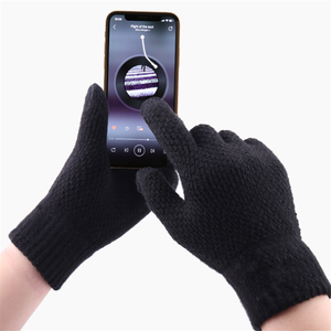 Gants d'hiver en <span class=keywords><strong>laine</strong></span> acrylique pour hommes et femmes, accessoire en tricot chaud et extensible - Product Image 2
