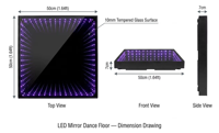 Vente flash : Piste de danse LED 3D en verre trempé sans fil pour club, mariage, fête, événement