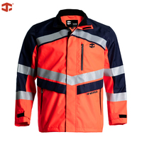 Veste de travail haute visibilité rouge fluorescente JIADE pour hommes, conforme à la norme EN ISO 20471, vêtements de travail réfléchissants pour hommes.