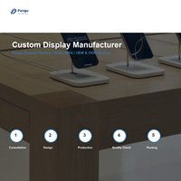Meuble de présentation pour magasin de téléphonie mobile, design moderne personnalisé, brun, robuste, avec éclairage LED - Pangu