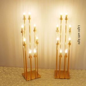 European Metal New <b>Wedding</b> <b>Props</b> Iron Plating Gold Road Lead Runway Welcome Area Window Decoration Pieces High Candlestick - Product Image 4