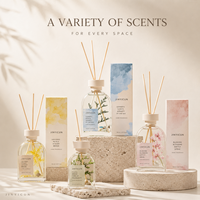 Diffuseur à bâtonnets personnalisé 150 ml, senteurs Sel Marin, Sauge, Océan, Marque Privée, Parfum d'ambiance, Achat Mixte, OEM, ODM, Cadeau, Vente en Gros