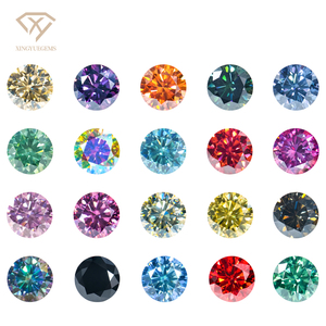 Moissanite VVS all'Ingrosso, <span class=keywords><strong>Pietra</strong></span> <span class=keywords><strong>Preziosa</strong></span> Sfusa da 1 Carato, Colorata Rosa <span class=keywords><strong>Blu</strong></span> Rosso Giallo, Taglio Brillante Rotondo con Certificato GRA - Product Image 1